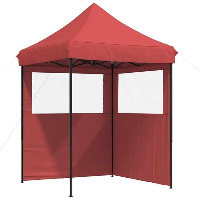 vidaXL - Partytent - inklapbaar - pop-up - met - 2 - zijwanden - bordeauxrood