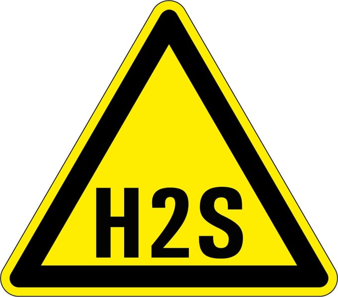 Waarschuwingssticker waterstofsulfide 150 mm