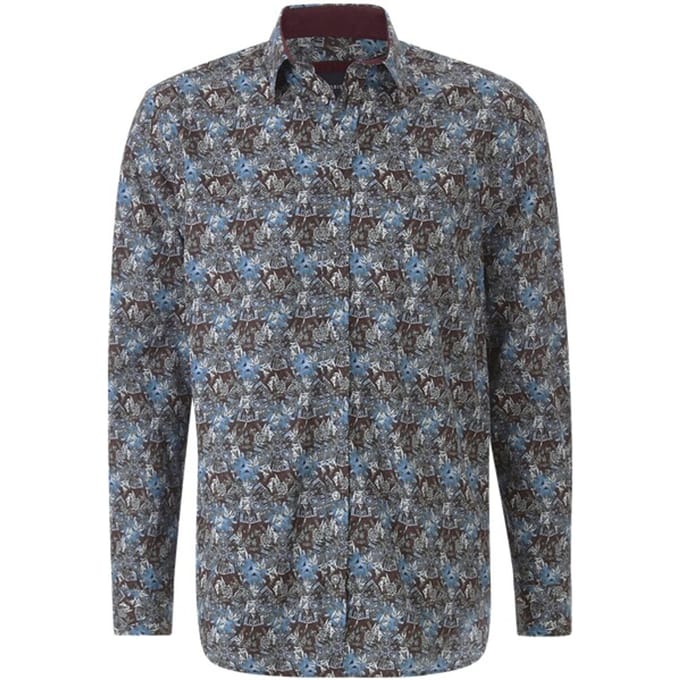 Babista herren Overhemd - 43/44 - blauw - Plus Size