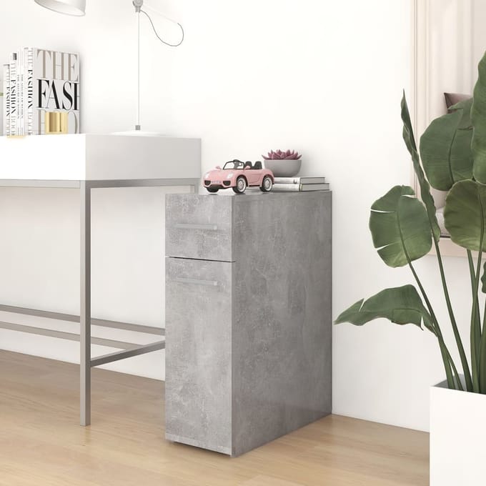 vidaXL - Apothekerskast - 20x45,5x60 - cm - bewerkt - hout - betongrijs