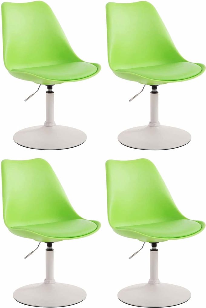 CLP Maverick Set van 4 Eetkamerstoelen - Kunststof groen wit