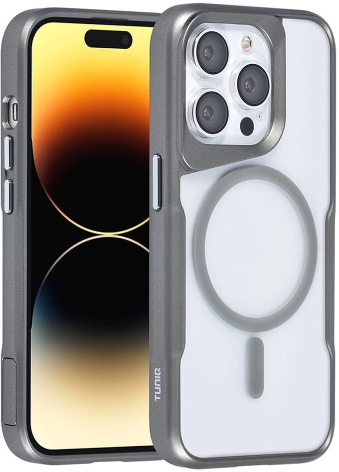 TUNIQ telefoonhoesje voor Apple iPhone 14 Pro - MagSafe siliconen backcover - Grijs