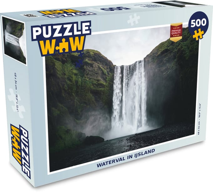 Puzzel Waterval - IJsland - Rots - Legpuzzel - Puzzel 500 stukjes