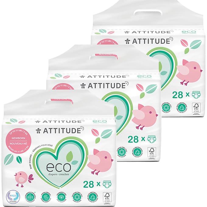 Attitude Baby Care Luiers Newborn Voordeelset 3x28