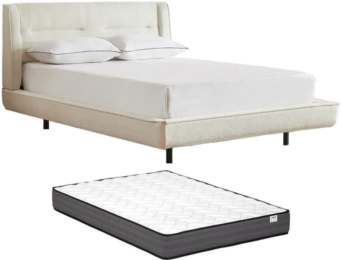Vente-unique Bedframe stof beige 160 x 200 cm