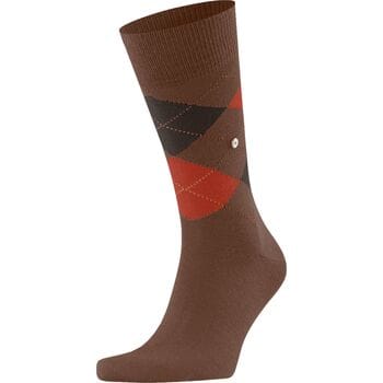 Burlington Edinburgh gedessineerd wol sokken heren bruin - maat 40-46