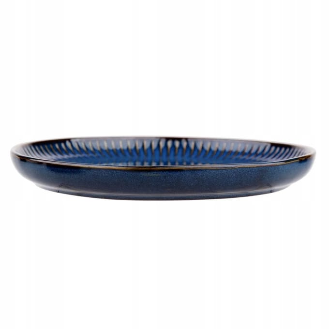 Altom Design Reactieve Strepen Porseleinen Dessertbord 20,5 cm - Blauw
