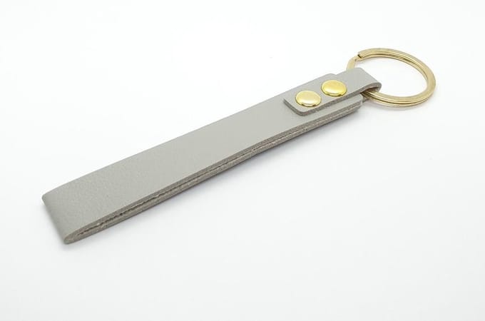Sleutelhanger - Leer Grijs
