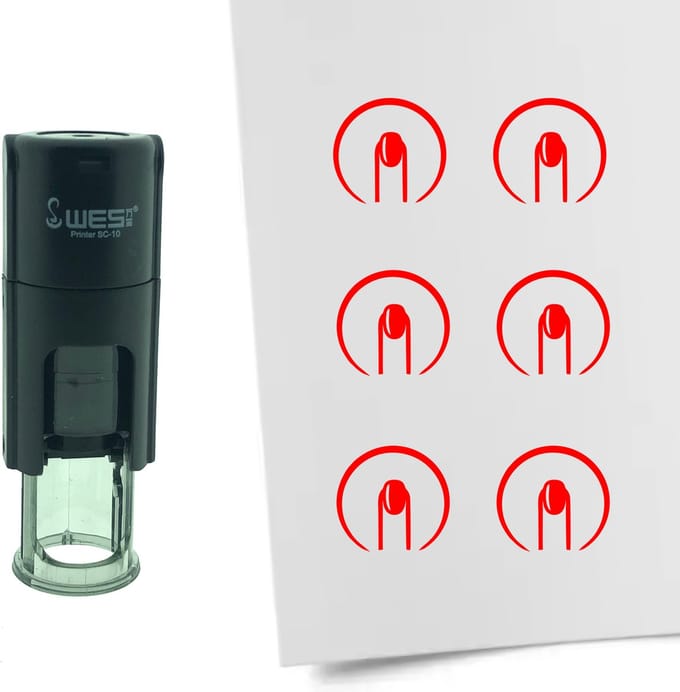 CombiCraft Stempel Nagels 10mm rond - rode inkt