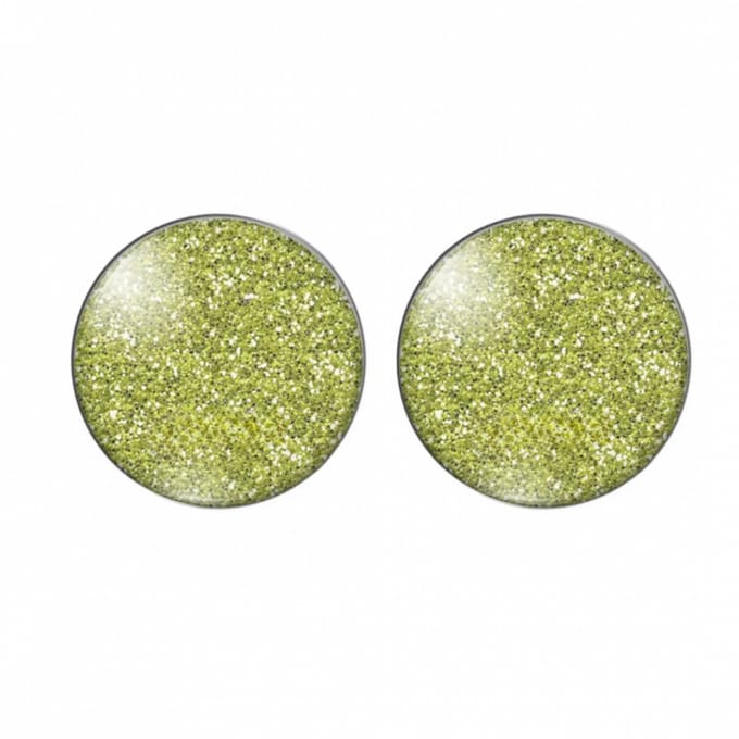 Clip oorbellen spikkel groen 2 cm
