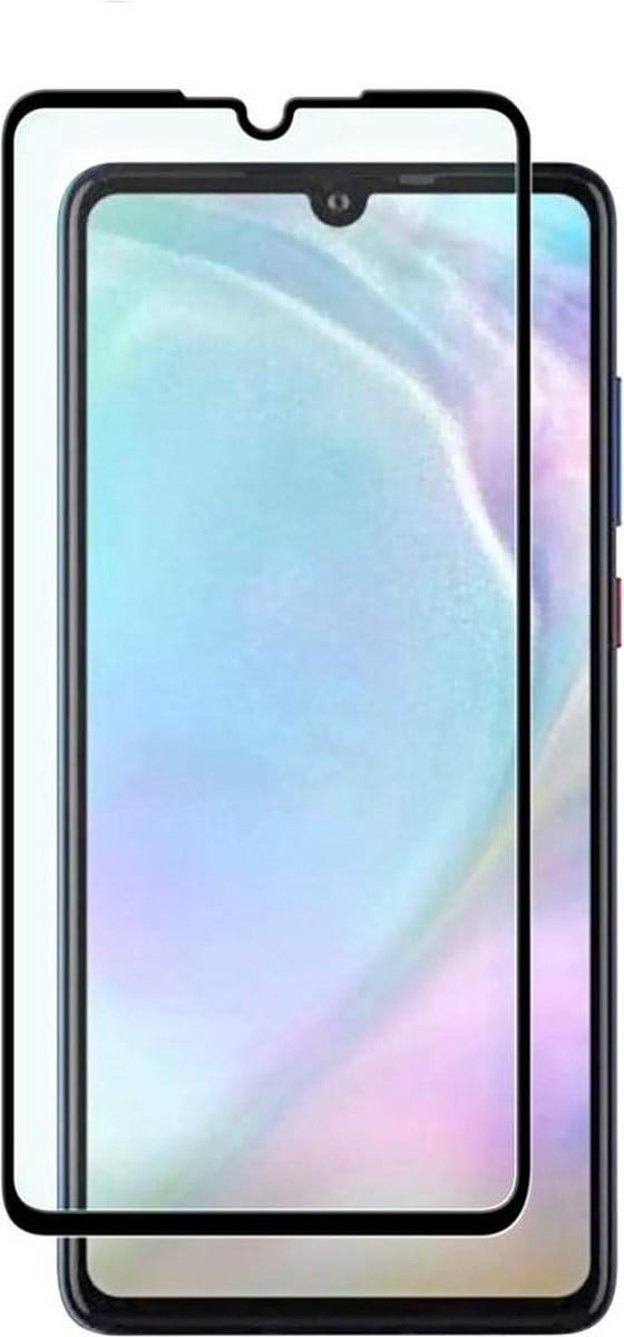 Screenprotector geschikt voor Huawei P30 full cover Screenprotector Tempered Glass - Zwart
