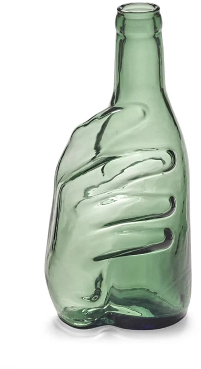 Serax Wouters & Hendrix Les Objets Mouleversants Edward fles 10x10.7cm H25.5 groen