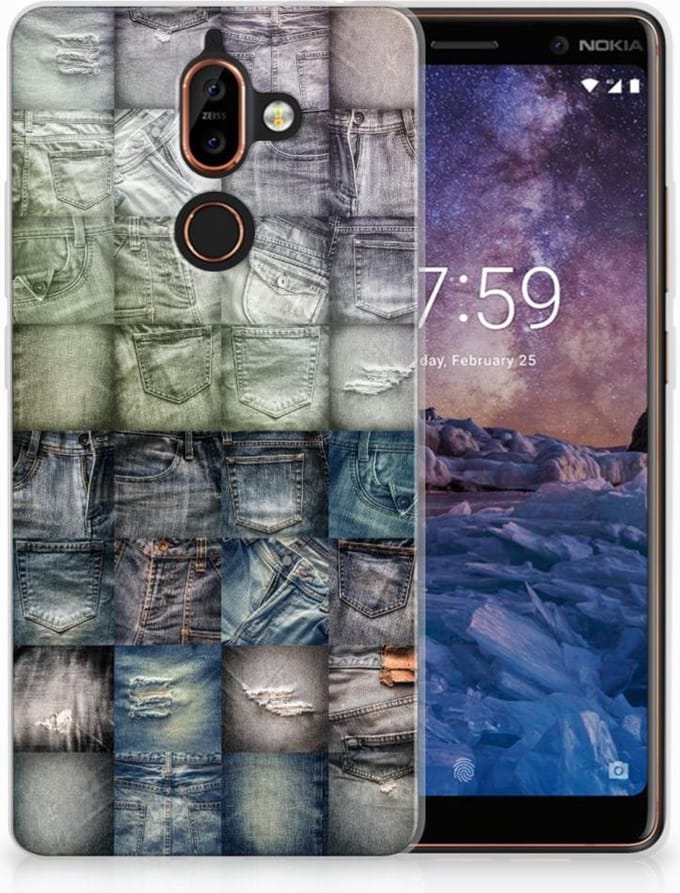 Silicone Back Cover Nokia 7 Plus Spijkerbroeken