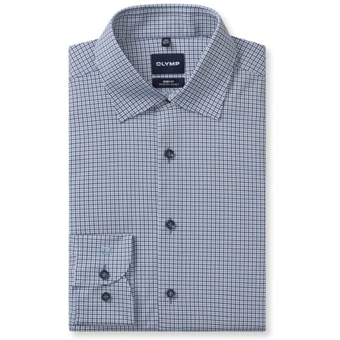 OLYMP Level Five 24/Seven Overhemd, Body Fit, Kent, Marineblauw