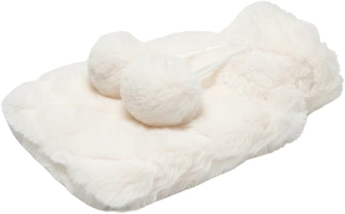 Feeric Warmwater kruik - creme - met hoes - fluffy pluche - 280 ml