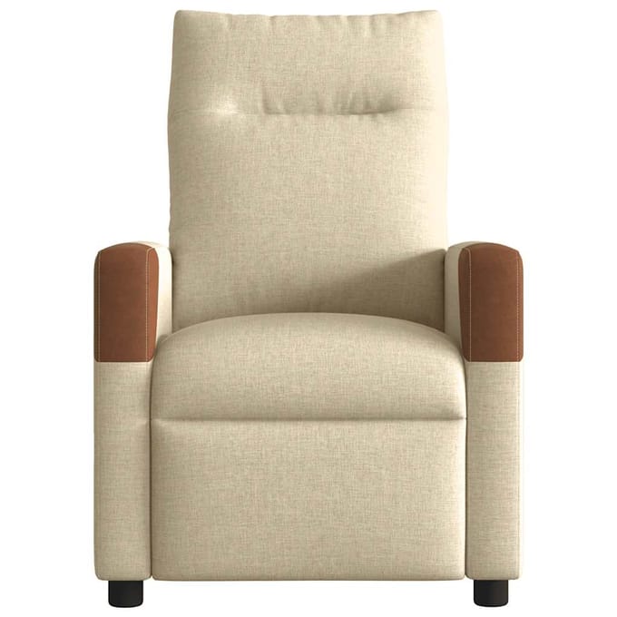 vidaXL - Fauteuil - verstelbaar - stof - crèmekleurig