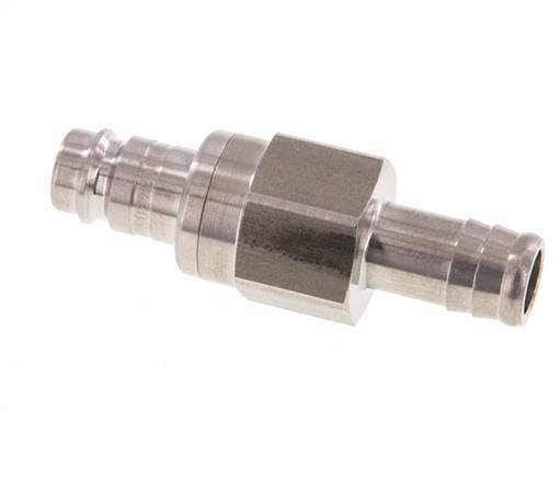 RVS DN 10 Luchtkoppeling Insteeknippel 13 mm Slangpilaar Double Shut-Off