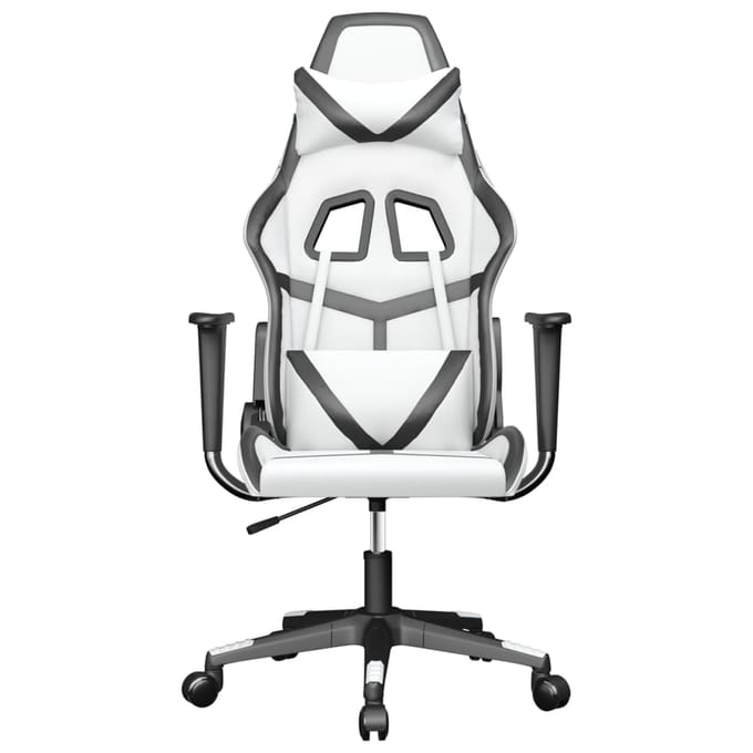 vidaXL - Gamestoel - kunstleer - wit - en - zwart
