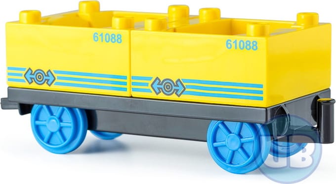 Trein wagon onderstel met gele containers