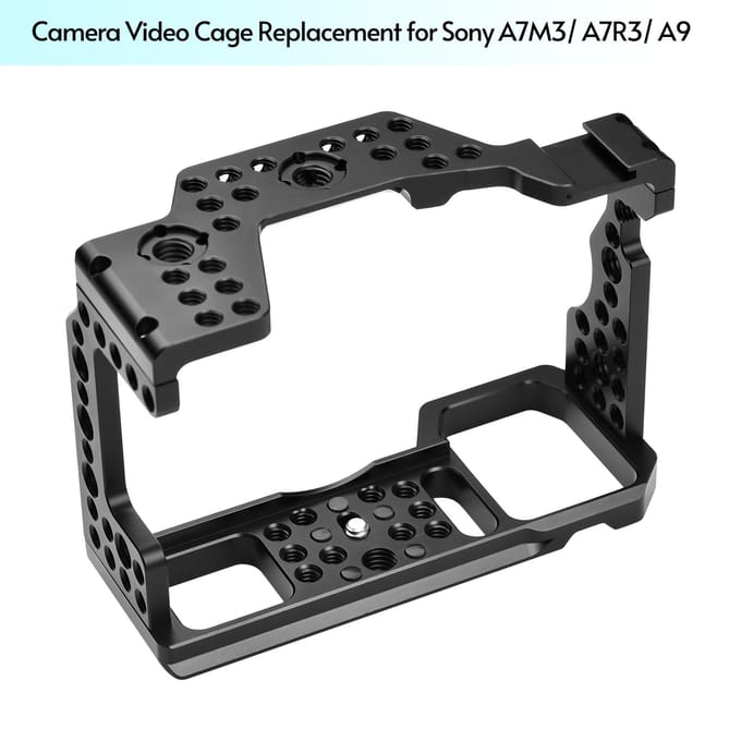 Camera Cage Aluminiumlegering Videokooi Vervanging voor Sony A7M3 A7R3 A9 Systeemcamera met Cold zwart
