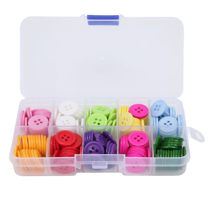 200 Stuks Hars Knopen 4 Gaten 15mm Kleurrijk Kinderkleding Decoratie Accessoires