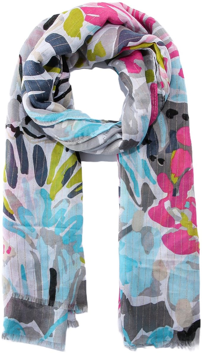 Emilie scarves - sjaal - bloemenprint - lang - glitter - kleurrijk