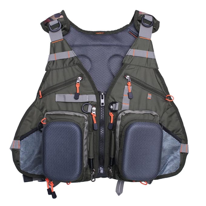 Kylebooker Gilet de pêche à la mouche Sac à dos FV02 vert