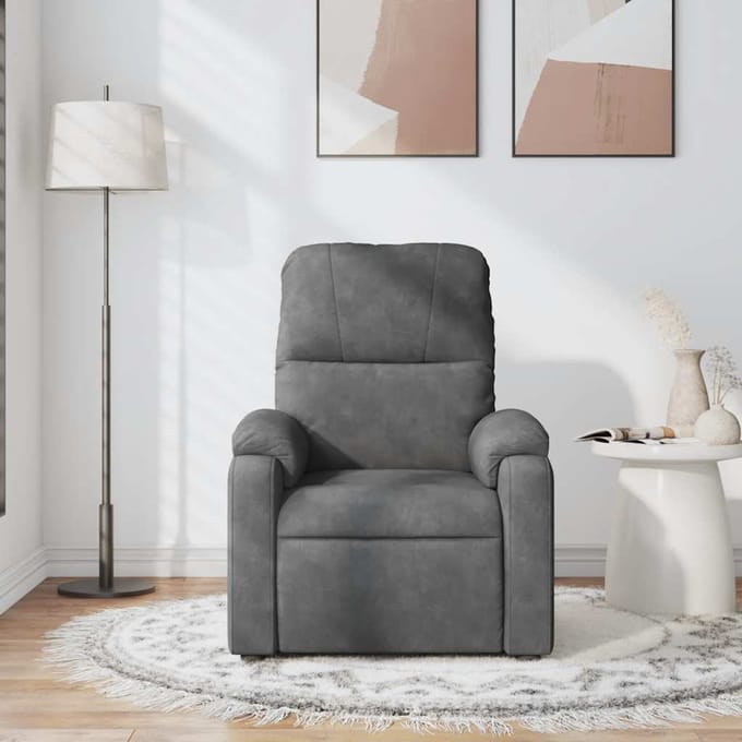 Vidaxl Klapbare Massagestoel, Donkergrijs, Bekleed met Microvezel