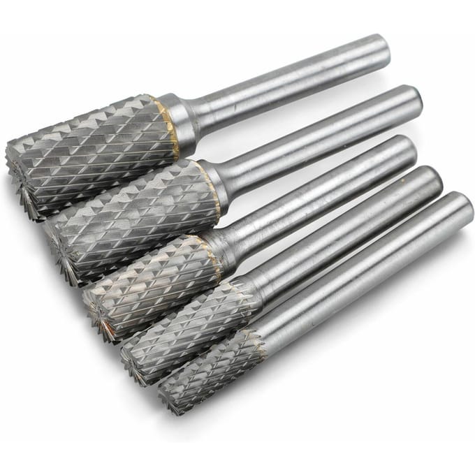 5 stuks 1/4 inch dubbel gesneden wolfraamcarbide roterende braam stiftslijper schachtbitset 5Pcs