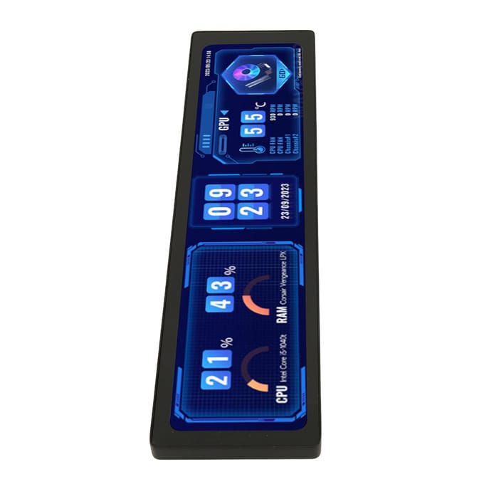11.9 Inch IPS-scherm 320x1480 HD Multimedia Interface Zinklegering Behuizing Zijmonitor met Luidspreker