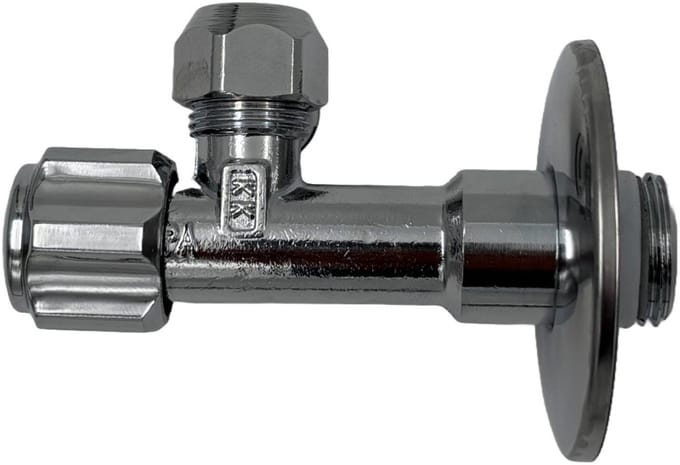 Solidparts Hoekstopkraan Chroom met Rozet 1/2" x 10mm (3/8")