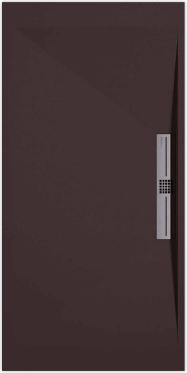 Sanifun douchebak Stone Side Chocolate Smooth 900 x 900 S