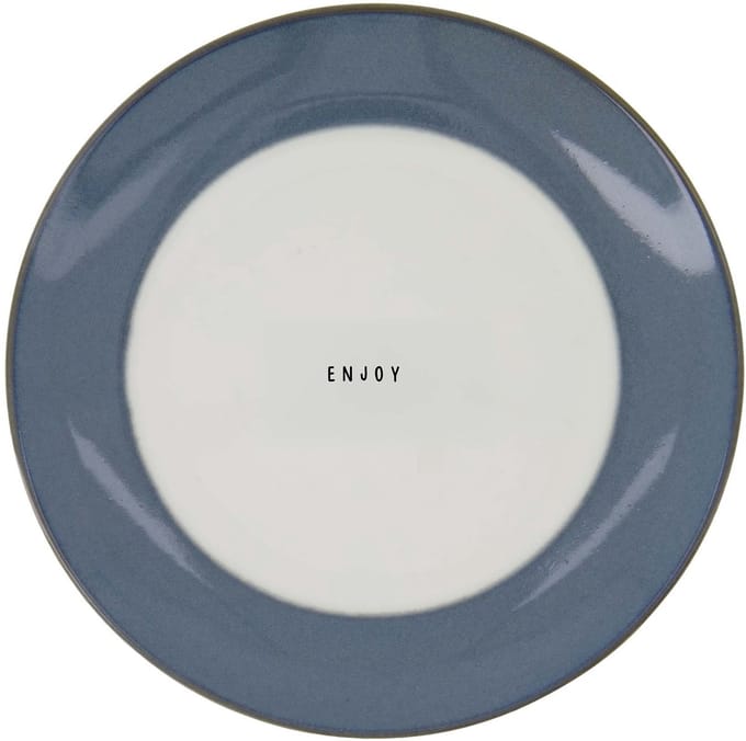 Zusss Ontbijtbordje Enjoy Keramiek White / Blue