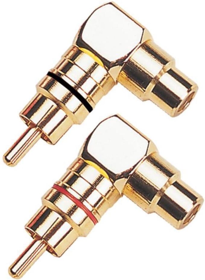 RCA Adapter right - angled small 90° 1 x red / 1 x black