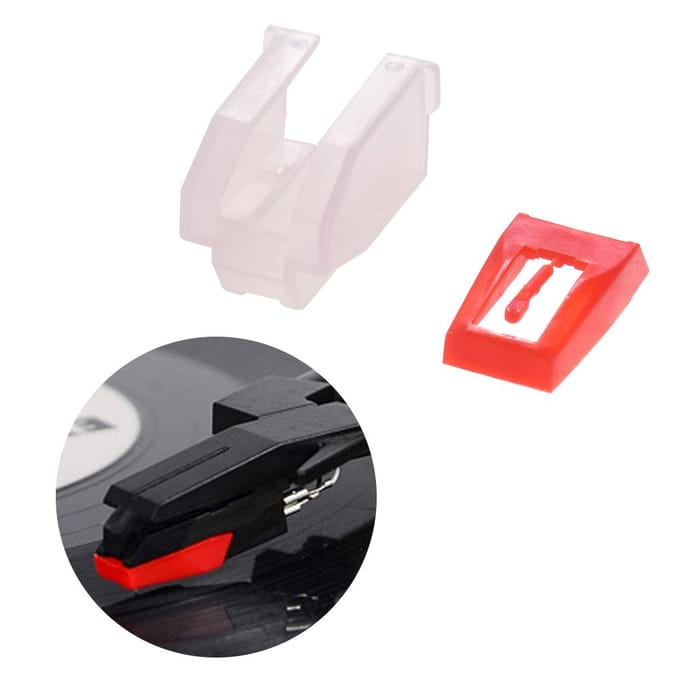 Universele platenspelernaald voor Crosley NP1 NP6, verpakking van 2 Pack of 2 rood