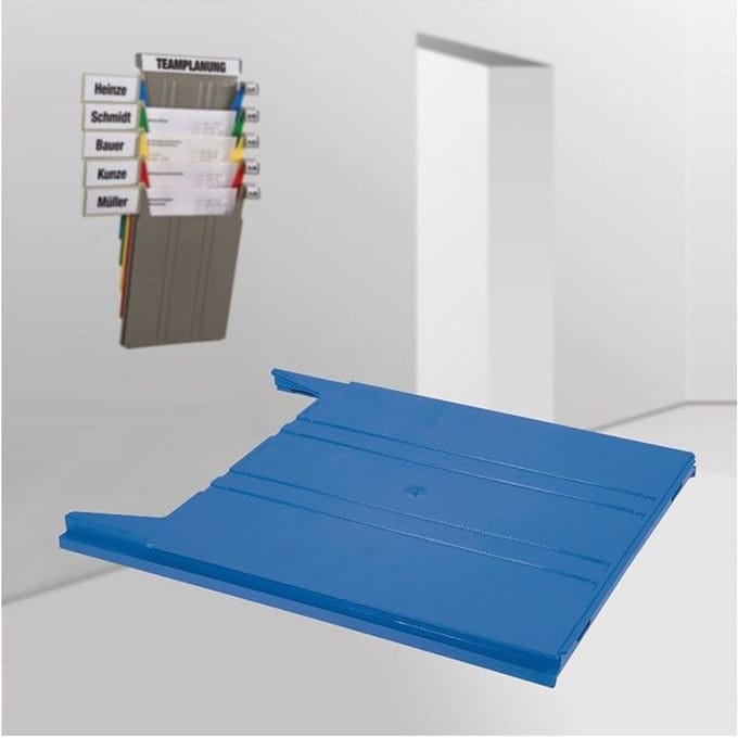 Legbord Eichner Flat, voor wandsorteerder, vulhoogte 9 mm, B 240 x D 15 x H 302 mm, blauw
