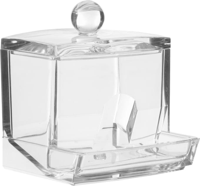 5Five Wattenstaafjes houder/box/dispenser - 9,5 x 10 cm - kunststof - Make-up organizer