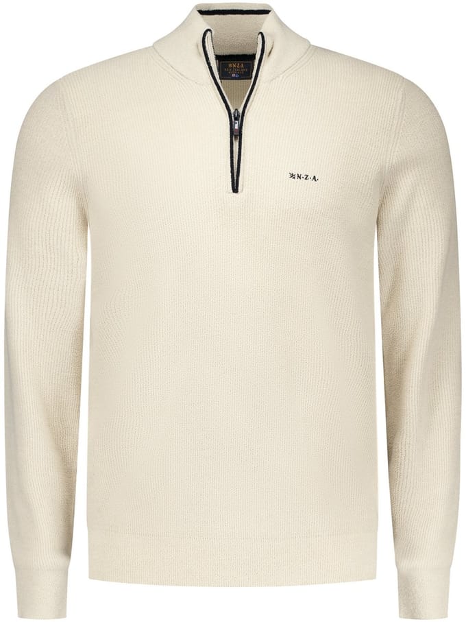 NZA - Ecru polyester half zip trui