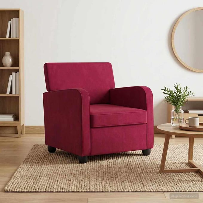vidaXL - Fauteuil - Wijnrood - fluweel