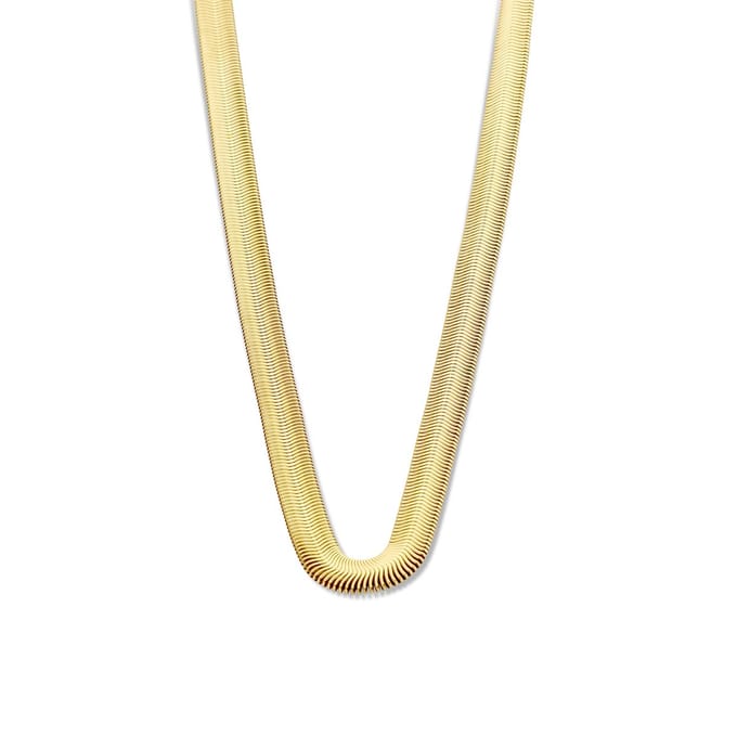 MIASHOPIA 4-MS22013 Stalen Ketting Slang Plat - 45cm - 8mm Breed - Staal - Goudkleurig