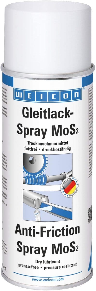 WEICON MoS2 Spray – Droogsmeermiddel 400 ml Zwartgrijs