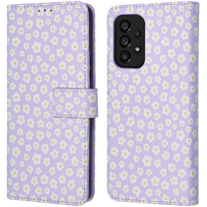 imoshion Hoesje - Geschikt voor Samsung Galaxy A53 - Design Bookcase smartphone - White Daisy