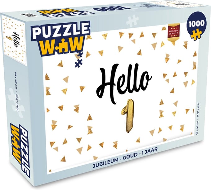 Puzzel Jubileum - Goud - 1 jaar - Legpuzzel - Puzzel 1000 stukjes volwassenen