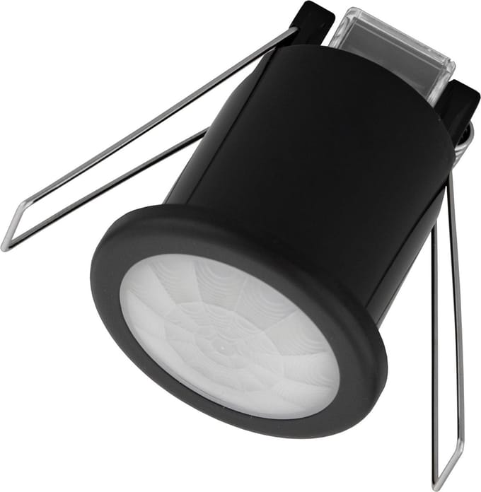 Ledvion - Bewegingsmelder Zwart - Inbouw - Schemerschakelaar - IP20 - 360° - Bereik 8m -Lichtsensor