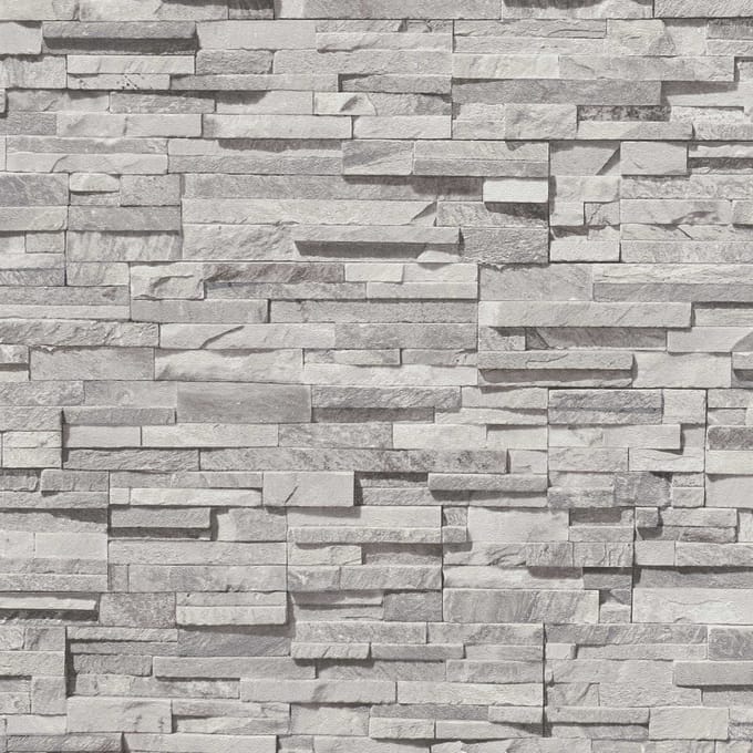 NATUURSTEEN BEHANG | industrieel - Heldergrijs Beige Zilver - A.S. Création Elements 2