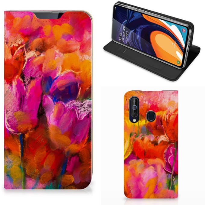 Bookcase Samsung Galaxy A60 Tulips