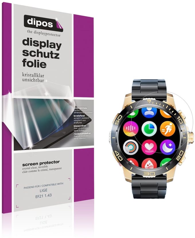 dipos – 6x Beschermfolie geschikt voor LIGE EF21 1.43 | Krasbestendige & heldere Screenprotector Ultra-Thin