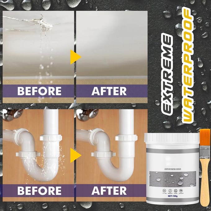 Mastic d'étanchéité en caoutchouc liquide pour réparation de fuites multi-surfaces, revêtement intérieur et extérieur gray