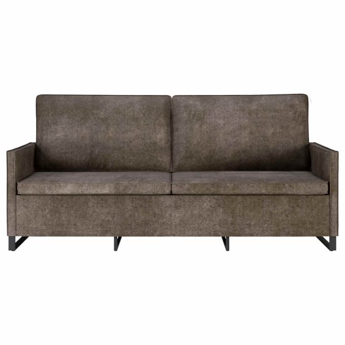 vidaXL - 3-zits - sofa - Donkergrijs - 190 - x - 81 - x - 82 - cm - Kunstsuède - stof