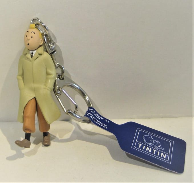 Kuifje PVC Sleutelhanger Trenchcoat 5 cm